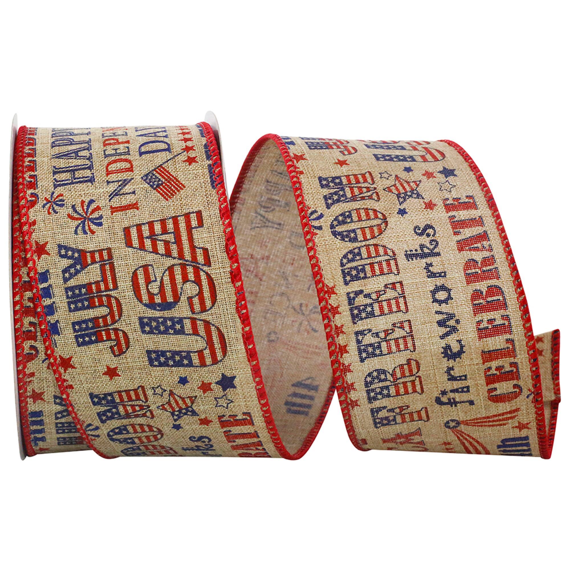 The Ribbon Roll 2.5" x 10yd. Linen Wired Vintage Americana Ribbon